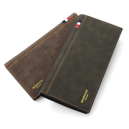 Business PU Leather Long Wallet Large Capacity Men Money Bags Slim Male Multi Function Purse Credit Card Holder Cards