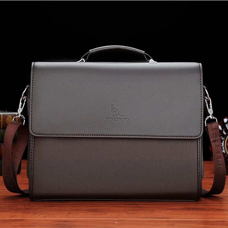Business PU Leather Men's Briefcase Luxury Flip Man Handbag High Quality Laptop Office Male Shoulder Crossbody Bag