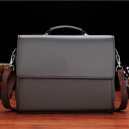 Business PU Leather Men's Briefcase Luxury Flip Man Handbag High Quality Laptop Office Male Shoulder Crossbody Bag