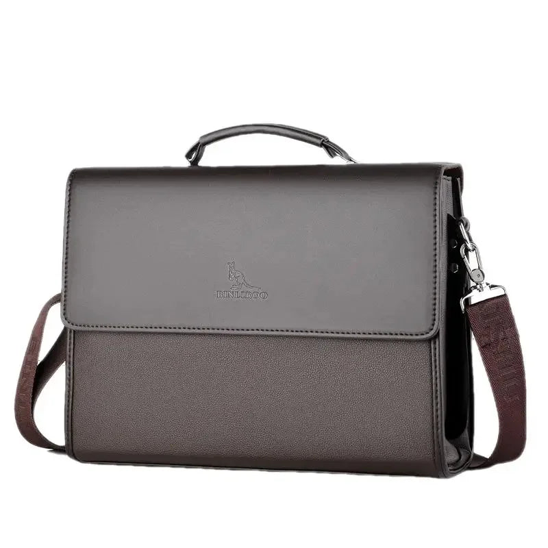 Business PU Leather Men's Briefcase Luxury Flip Man Handbag High Quality Laptop Office Male Shoulder Crossbody Bag