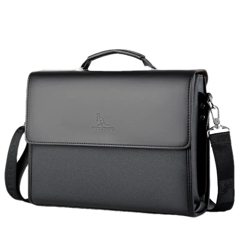 Business PU Leather Men's Briefcase Luxury Flip Man Handbag High Quality Laptop Office Male Shoulder Crossbody Bag