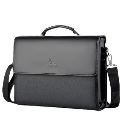 Business PU Leather Men's Briefcase Luxury Flip Man Handbag High Quality Laptop Office Male Shoulder Crossbody Bag