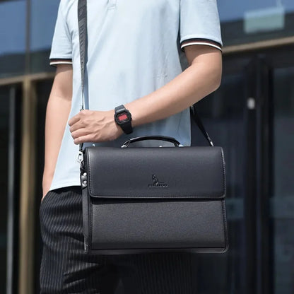 Business PU Leather Men's Briefcase Luxury Flip Man Handbag High Quality Laptop Office Male Shoulder Crossbody Bag