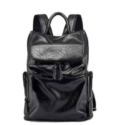 Business PU Leather Men's Korean Style Travel Backpack Casual Man Laptop Large Capacity School Bag For Boys