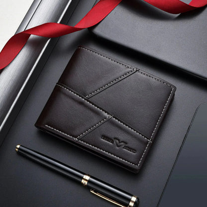 Business PU Leather Men's Short Multi Slots Money Wallet Multifunction Male Coin Purse Fashion Card Holder For Man