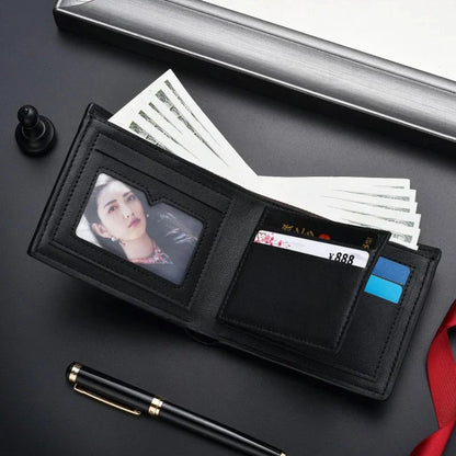 Business PU Leather Men's Short Multi Slots Money Wallet Multifunction Male Coin Purse Fashion Card Holder For Man