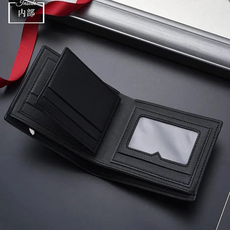 Business PU Leather Men's Short Multi Slots Money Wallet Multifunction Male Coin Purse Fashion Card Holder For Man