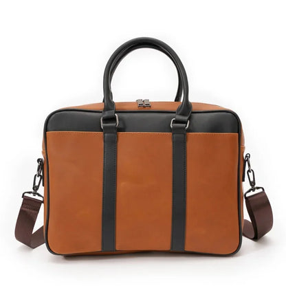 Business Retro Men's Handbag Fashion Leather Briefcase Casual Latop Weekend Shoulder Male Document Bag