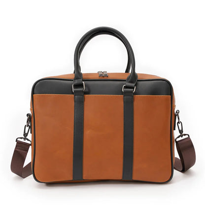 Business Retro Men's Handbag Fashion Leather Briefcase Casual Latop Weekend Shoulder Male Document Bag