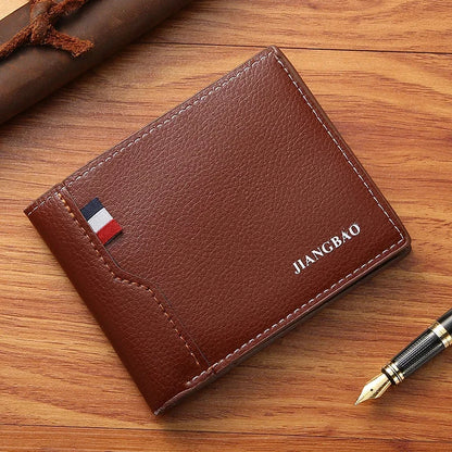Business Short For Men Foldable Coin Purses PU Leather Male Small Card Holders Fashion Man Money Wallet