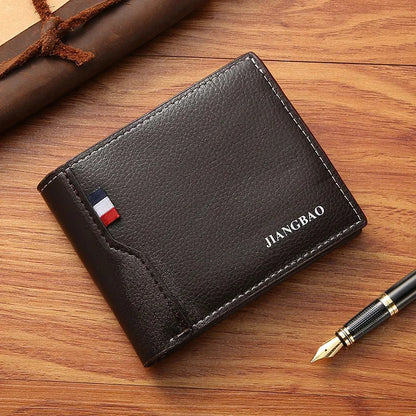 Business Short For Men Foldable Coin Purses PU Leather Male Small Card Holders Fashion Man Money Wallet