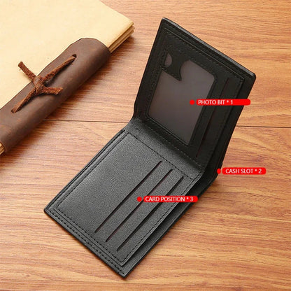 Business Short For Men Foldable Coin Purses PU Leather Male Small Card Holders Fashion Man Money Wallet