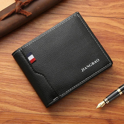Business Short For Men Foldable Coin Purses PU Leather Male Small Card Holders Fashion Man Money Wallet