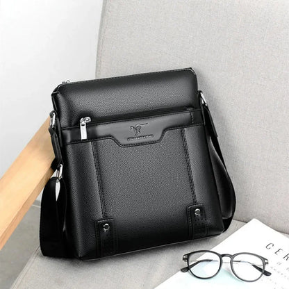 Business Soft Leather Men's Shoulder Luxury Crossbody Casual Office Messenger Bag Male Handbag
