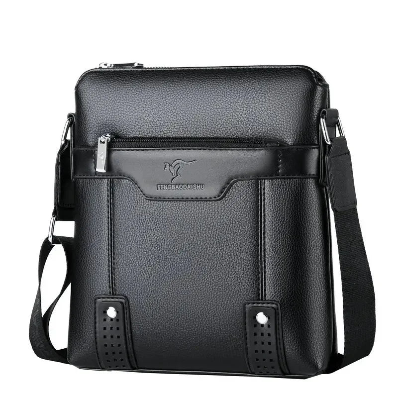 Business Soft Leather Men's Shoulder Luxury Crossbody Casual Office Messenger Bag Male Handbag
