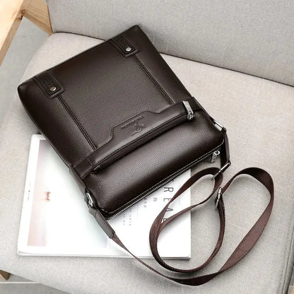 Business Soft Leather Men's Shoulder Luxury Crossbody Casual Office Messenger Bag Male Handbag