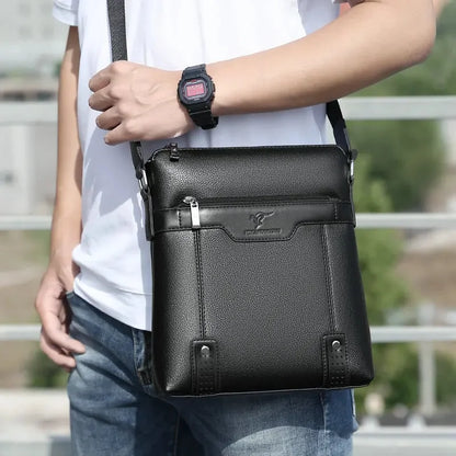 Business Soft Leather Men's Shoulder Luxury Crossbody Casual Office Messenger Bag Male Handbag