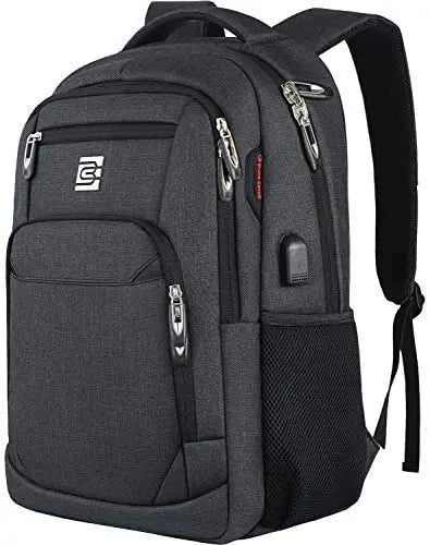 Business Travel Anti Theft 15.6 Inch Laptops Backpack with USB Charging Port College School Computer Bag for Women & Men Fits