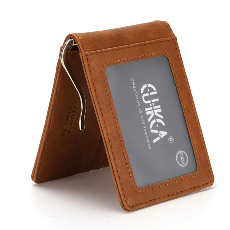 Business Wallets for Men PU Blocking Male Wallet Money Clip with Multiple Card Slots and Convenient Compartment