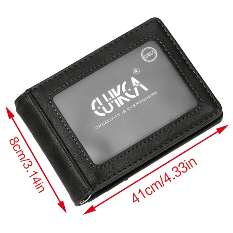 Business Wallets for Men PU Blocking Male Wallet Money Clip with Multiple Card Slots and Convenient Compartment