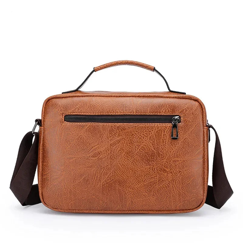 Business casual men's shoulder vintage leather male crossbody large capacity messenger fashion man handbag