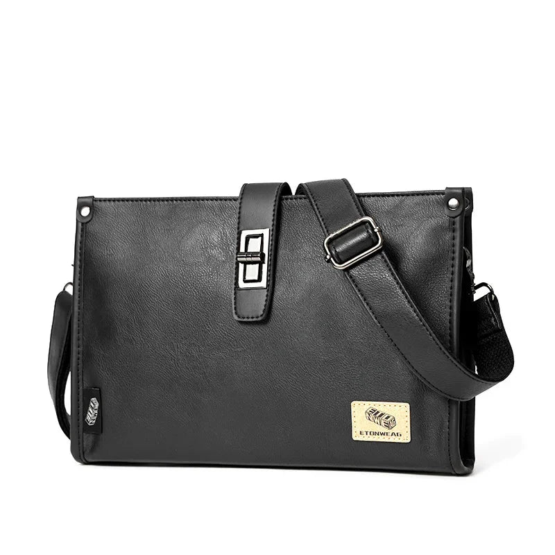 Business leather men's shoulder messenger fashion trend crossbody high quality man handbag