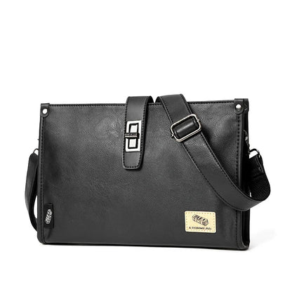 Business leather men's shoulder messenger fashion trend crossbody high quality man handbag