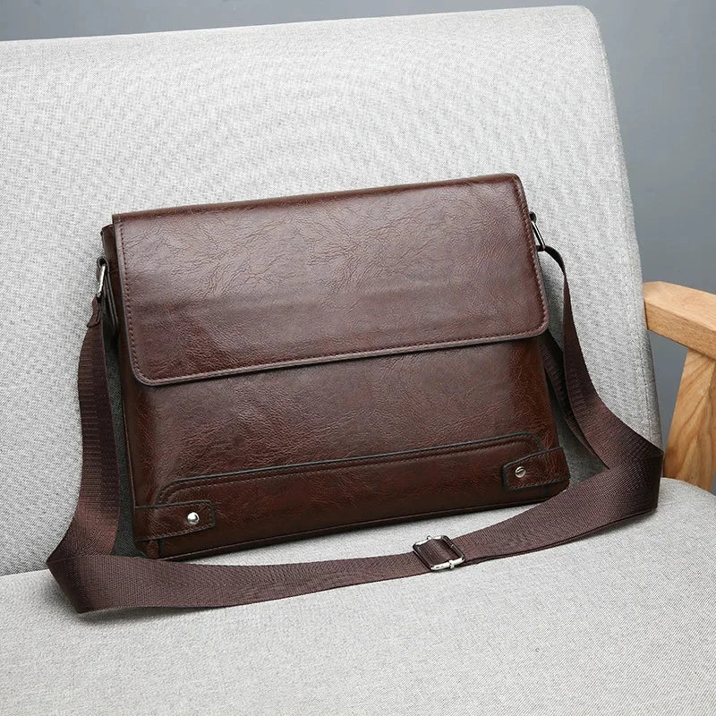 Business leather men's shoulder vintage casual messenger fashion Crossbody Bag Men's handbag