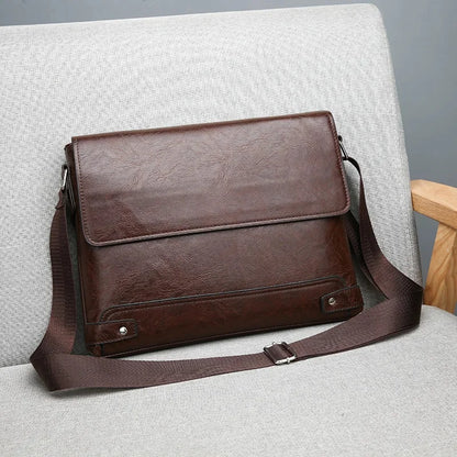 Business leather men's shoulder vintage casual messenger fashion Crossbody Bag Men's handbag