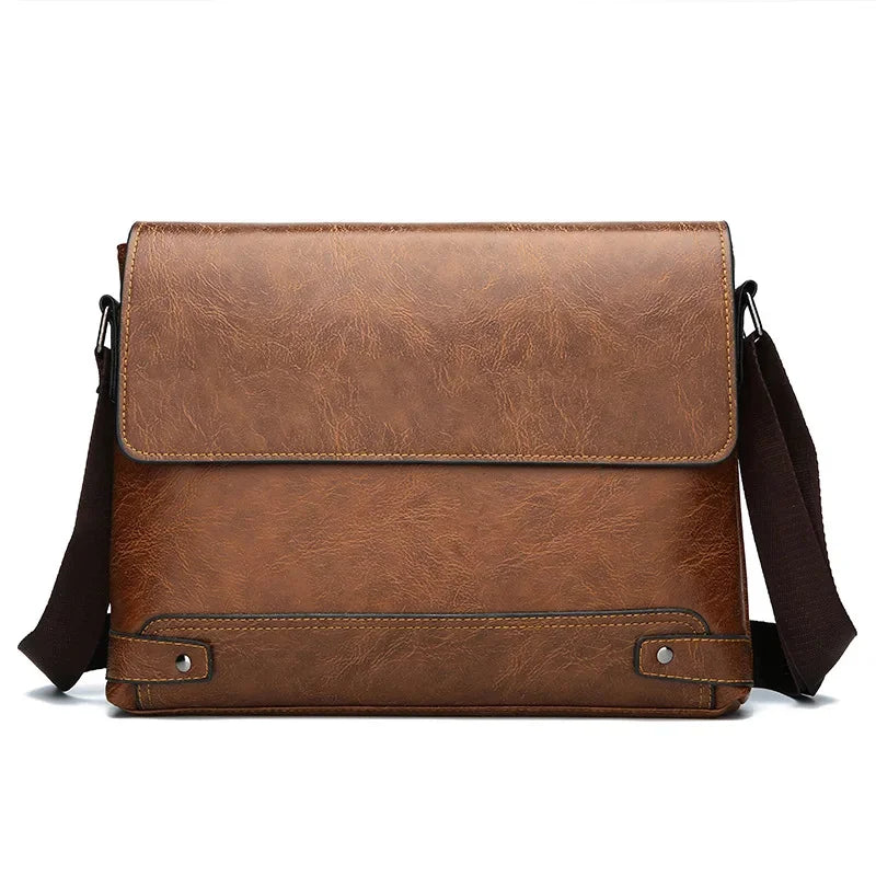 Business leather men's shoulder vintage casual messenger fashion Crossbody Bag Men's handbag