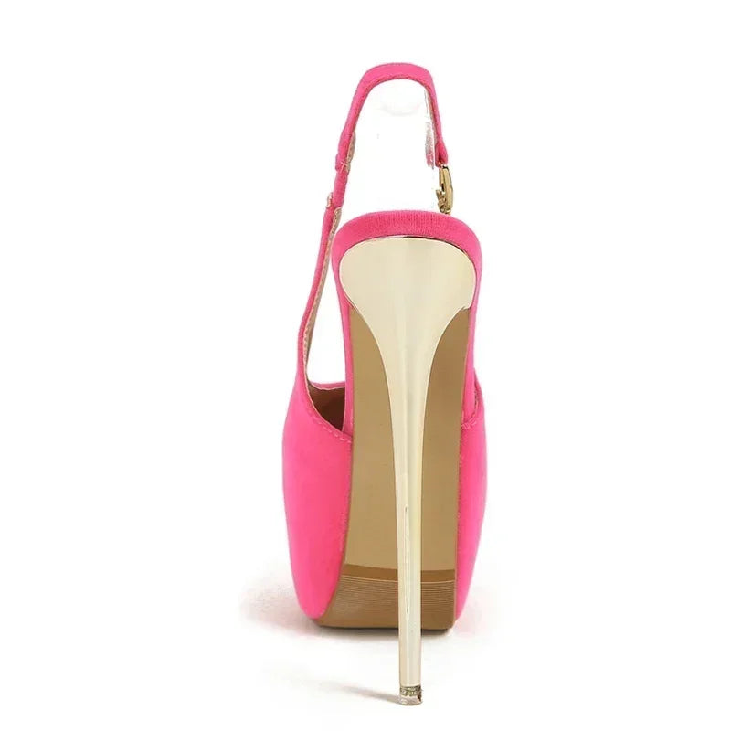 Butterfly High Chain Shoe Liyke Pumps Elegant Extreme Wedding Banquet Women 42 Fashion Heels Platform Metal Size Prom Back Strap