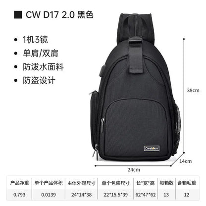 CADeN DSLR Camera Backpack for Nikon Sony Canon Photography Equipment Shockproof Water-resistant Shoulder Bag for Outdoor Travel