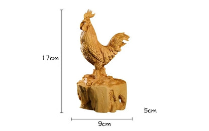 CCZHIDAO-17CM Gold Rooster, Solid Wood Carving, Crafts, Home Decoration, Culture Gift, Gilding, Good Nove