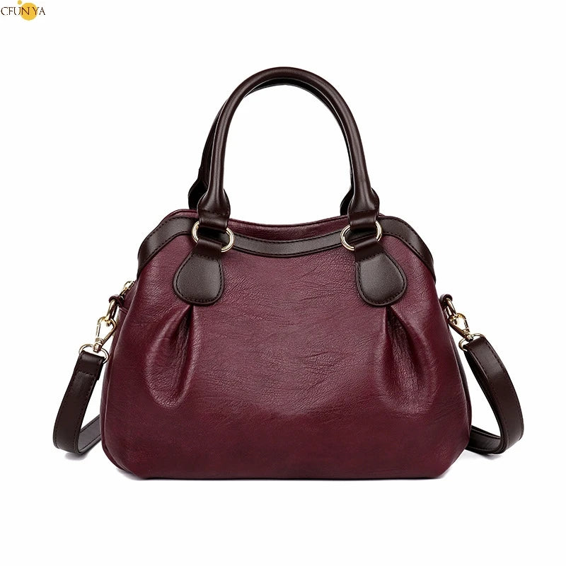 CFUN YA 2023 Fall Winter Women Handbags PU Leather Female Shoulder Bags Mother's Purse Messegner Pack Ladies Totes Bag Mochilas