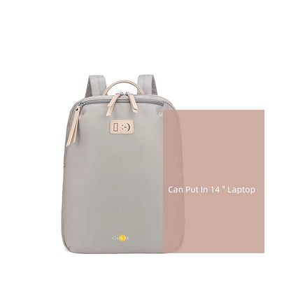 CFUN YA 2023 Fashion Slim Women's Backpack 14" Laptop Bag Lightweight Female Travel Rucksack Teenager Girls Students Schoolbag