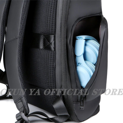 CFUN YA 2023 New Luxury Black Business Backpacks Wide Open 15.6 Computer Bagpack Men's Laptop Back Pack Waterproof Travel Bags