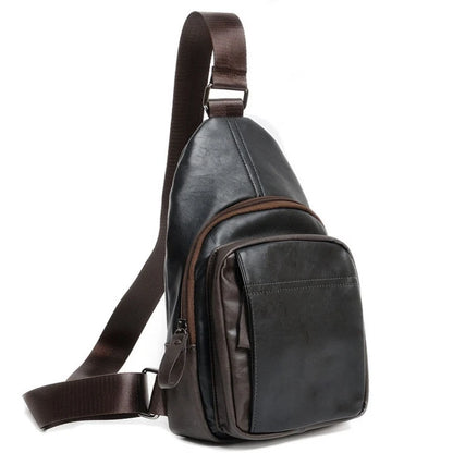 CFUN YA 2023 New  Men Crossbody Bag Daily Chest Bag Big Size High Quality Split Leather Shoulder Sling Bag Fanny Waist Pack