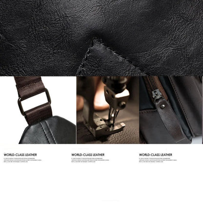 CFUN YA 2023 New  Men Crossbody Bag Daily Chest Bag Big Size High Quality Split Leather Shoulder Sling Bag Fanny Waist Pack