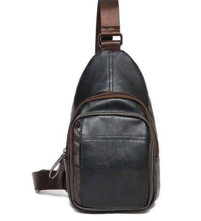 CFUN YA 2023 New  Men Crossbody Bag Daily Chest Bag Big Size High Quality Split Leather Shoulder Sling Bag Fanny Waist Pack