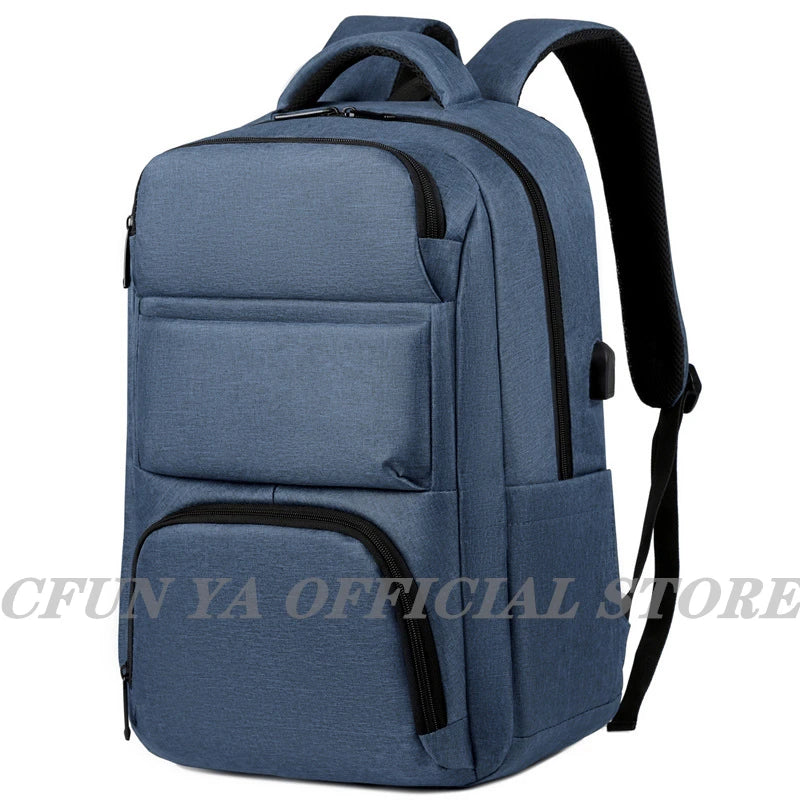 CFUN YA 2023 Spring New Business Backpack 15/17 Inch Laptop Backpacking Oxford Waterproof Travel Bagpack USB Charging School Bag