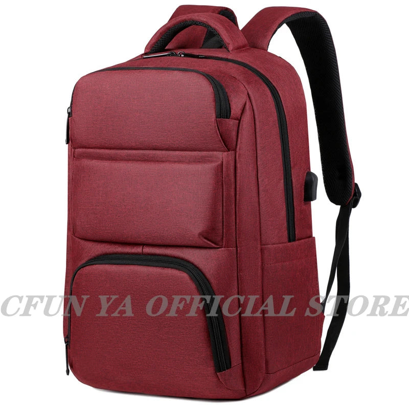 CFUN YA 2023 Spring New Business Backpack 15/17 Inch Laptop Backpacking Oxford Waterproof Travel Bagpack USB Charging School Bag