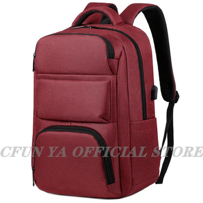 CFUN YA 2023 Spring New Business Backpack 15/17 Inch Laptop Backpacking Oxford Waterproof Travel Bagpack USB Charging School Bag
