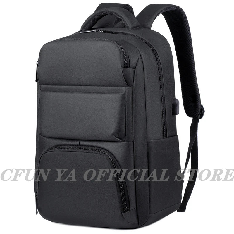 CFUN YA 2023 Spring New Business Backpack 15/17 Inch Laptop Backpacking Oxford Waterproof Travel Bagpack USB Charging School Bag