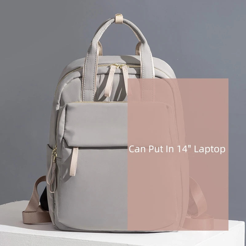 CFUN YA 2023 Vintage 14 inch Laptop Backpack Women Handbags Travel Rucksack Leisure Backpacks School Bags For Teenagers Girls