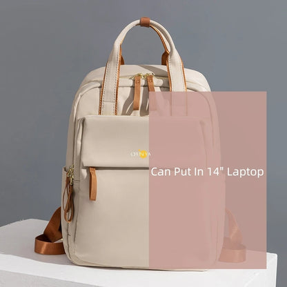 CFUN YA 2023 Vintage 14 inch Laptop Backpack Women Handbags Travel Rucksack Leisure Backpacks School Bags For Teenagers Girls