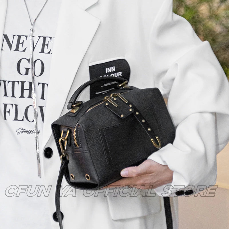 CFUN YA 2024 Fashion Luxury Women's Shoulder Bag Real Leather Female Handbag Lady Cross Bags Totes Mummy Top Handle Bag Purse