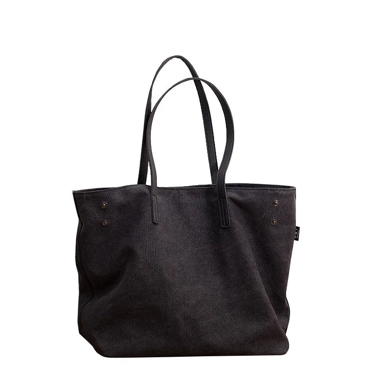 CFUN YA 2024 New Fashion Trend Women Tote Bag Large Capacity Female Canvas Handbag Travel Shoulder Top Handle Bag Messenger Pack