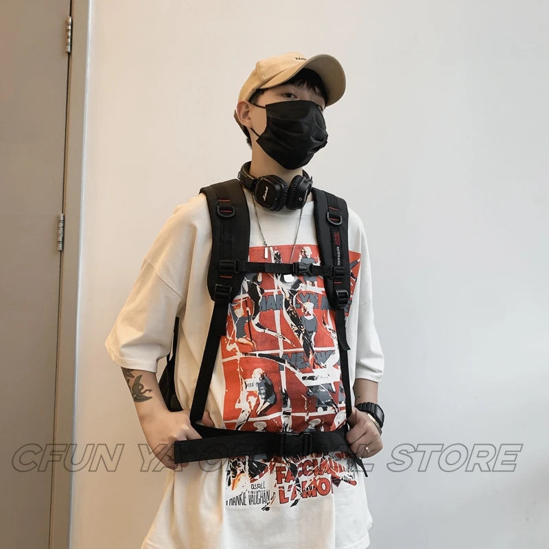 CFUN YA 2024 New Trend Black Backpack For High School Students Schoolbag Teen Boys Girls Bookbag  Bag Travel Bagpack Mochila