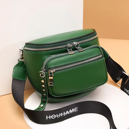 CFUN YA 2024 New Women Bag Leather Saddle Bag Waterproof Female Shoulder Handbag Messenger Wallet Bolsos Para Mujeres Tendencia
