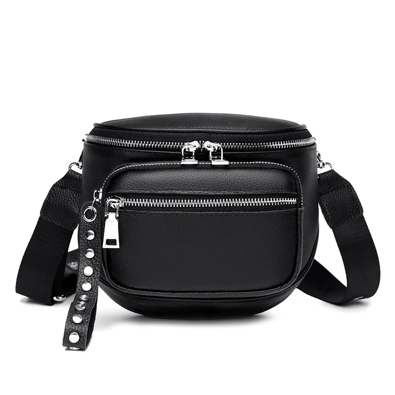 CFUN YA 2024 New Women Bag Leather Saddle Bag Waterproof Female Shoulder Handbag Messenger Wallet Bolsos Para Mujeres Tendencia